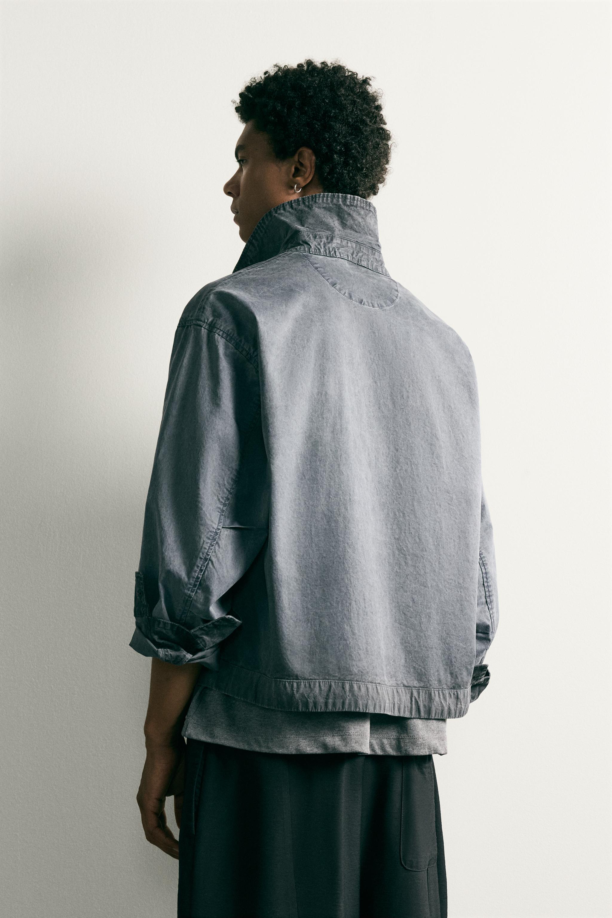 WASHED EFFECT CROPPED JACKET